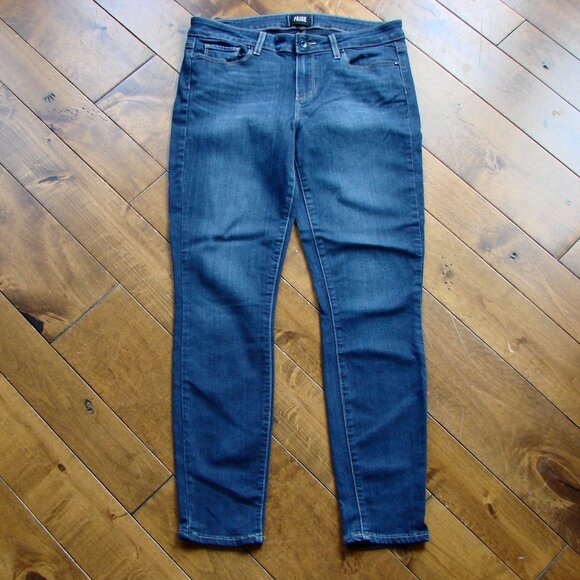 PAIGE Verdugo Ankle Jeans Alden Dark Wash Skinny Straight Size 31 - Picture 2 of 16